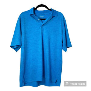 WALTER HAGEN Essentials Polo Shirt Golf Casual Turquoise Blue - size L